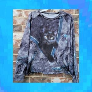 Cute Fleece Cat Top
